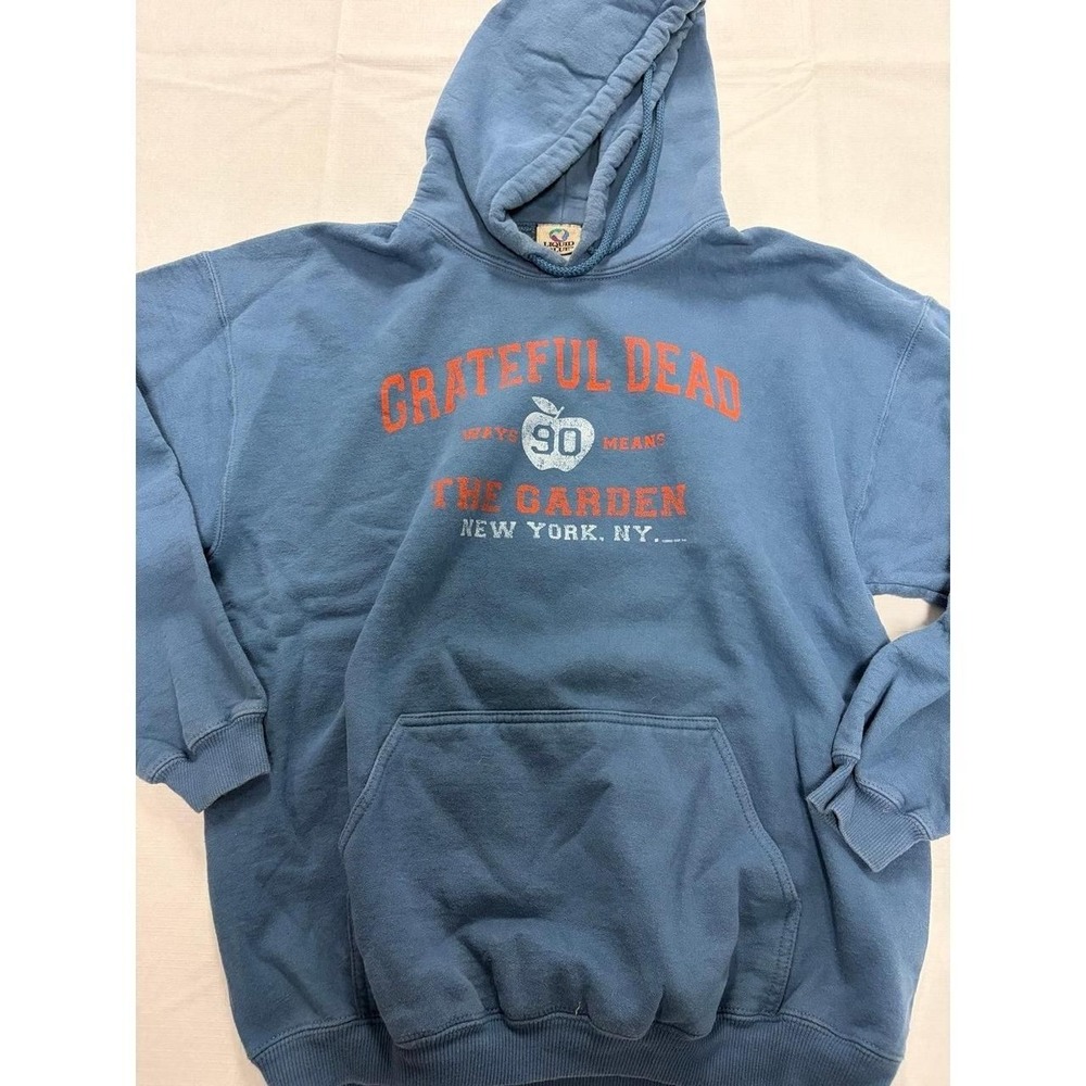 Vintage 2002 Grateful Dead The Garden New York Concert Hoodie Liquid Blue L